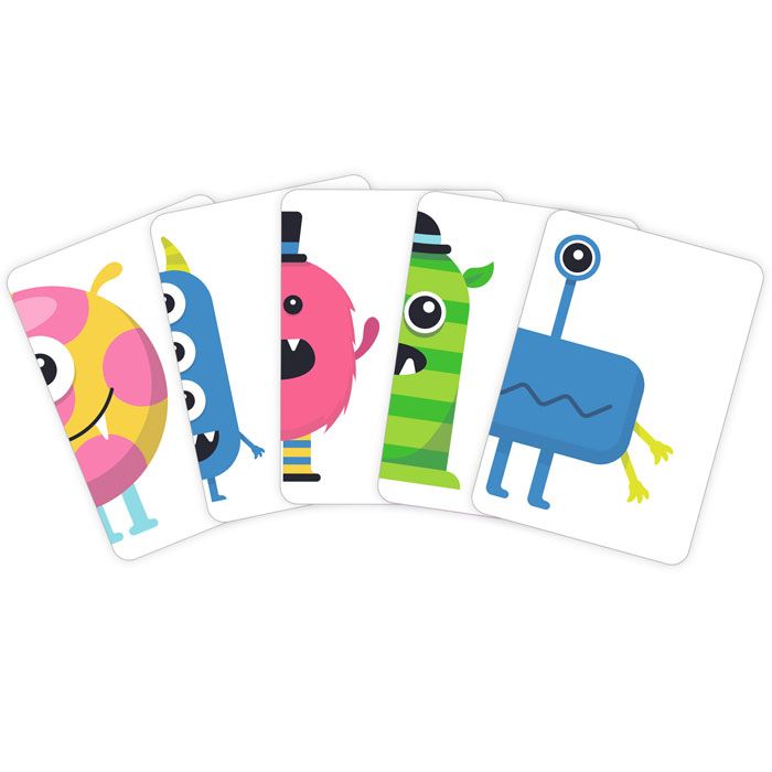 Cartas del juego Medio monstruo de Lúdilo para niños a partir de 4 años