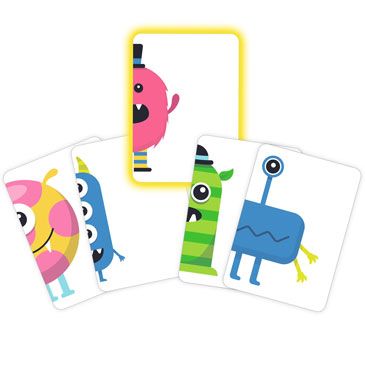 Preparación partida del juego Medio monstruo de Lúdilo para niños a partir de 4 años